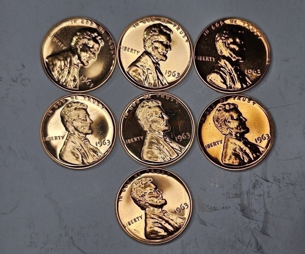 (7) Assorted 60's Gem Proof Cents: Item is the exact item in the image - Bidder is responsible for all value and grade determination - Please review the entire terms and conditions prior 