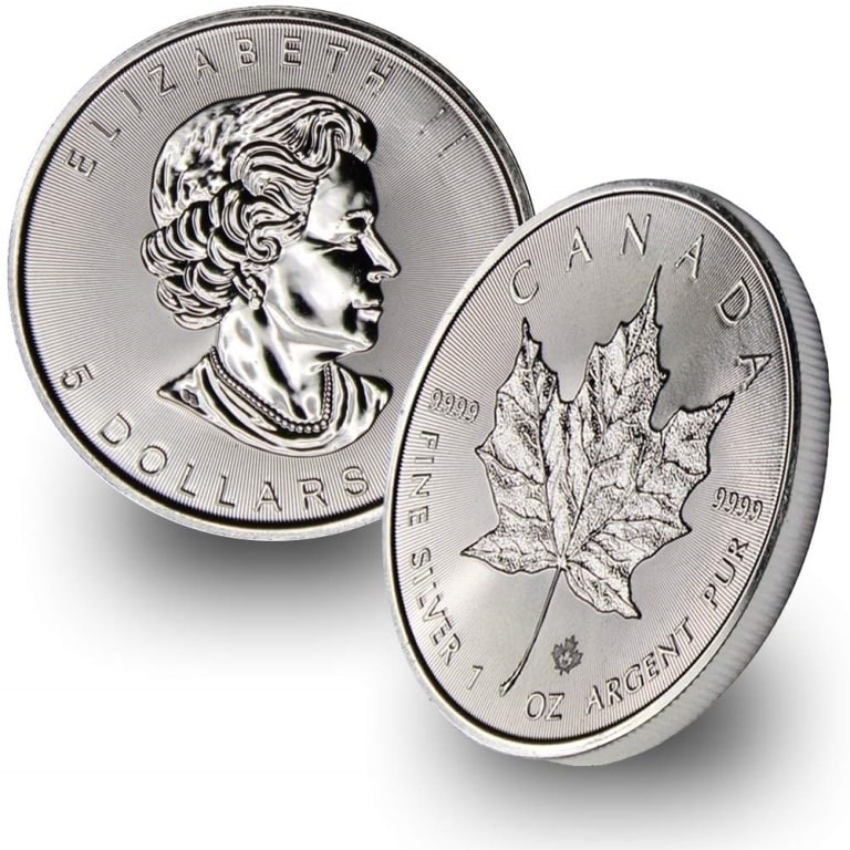 1 oz Silver Canadian Maple Leaf - Random Date - 2