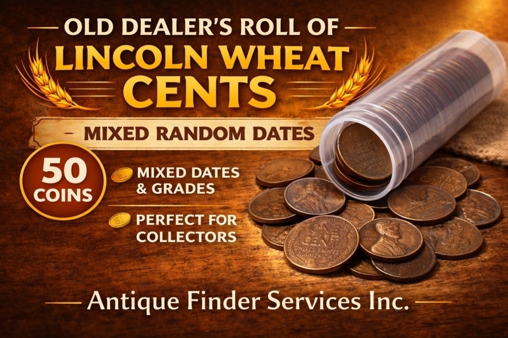 Roll of 50 pcs Lincoln Wheat Cents in Tube -: Winning bidder will receive one roll of Lincoln Wheat Cents Various dates and mint marks -