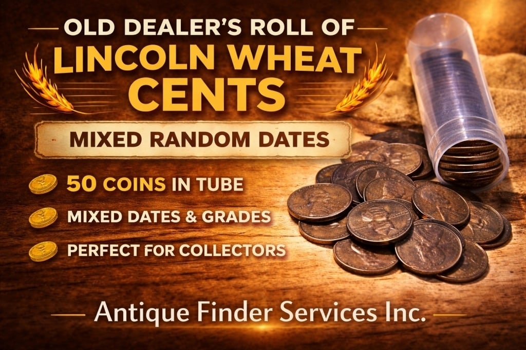 50 pcs. Lincoln Wheat Cents in Tube: Winning bidder will receive one roll of Lincoln Wheat Cents Various dates and mint marks -