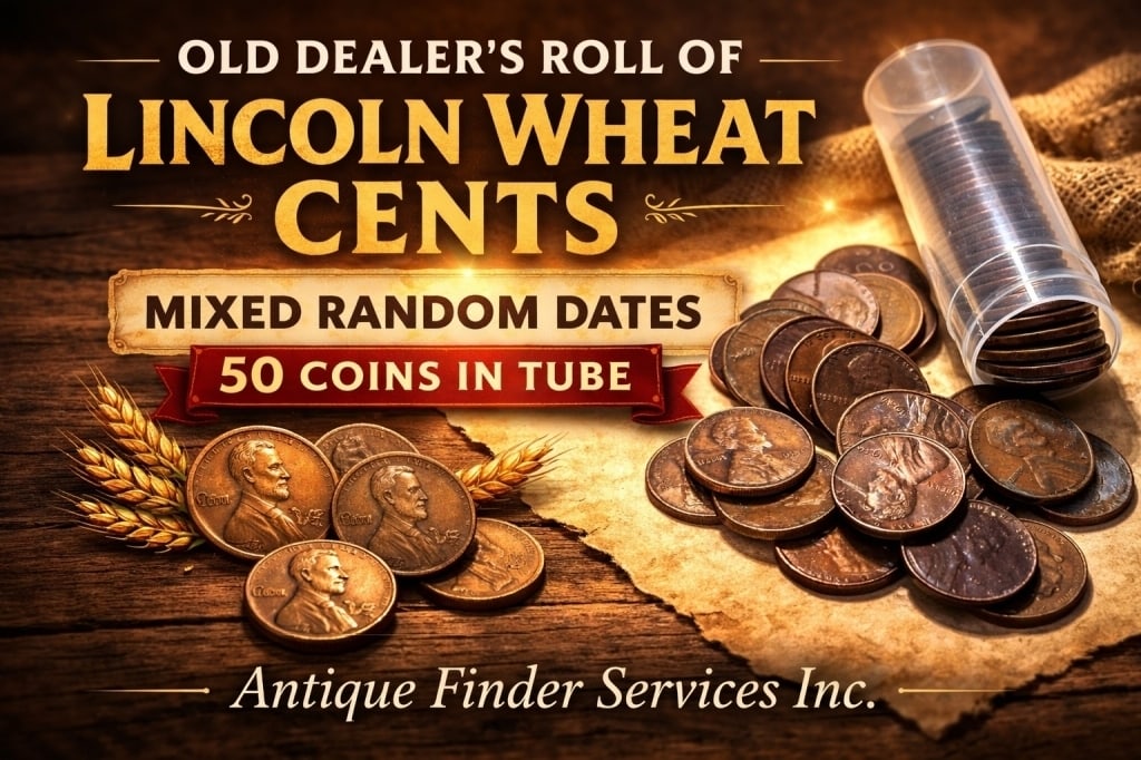 Lot of 50 pcs Lincoln Wheat Cents in Tube: Winning bidder will receive one roll of Lincoln Wheat Cents Various dates and mint marks -