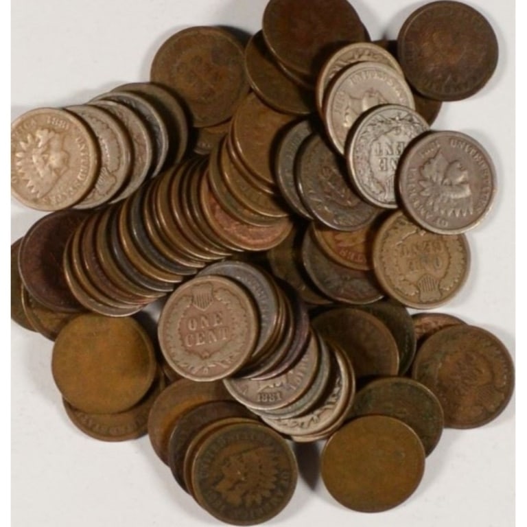(50) Indian Head Cents - Mixed Dates - 2