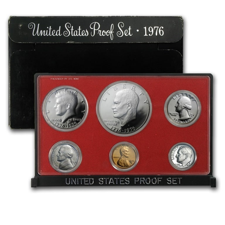 1976 S US Mint Proof Set: US Proof Set in OMB. These are all from US Mint in Original holders. Some handling wear may be present in the envelopes and the holders, but coins are untouched and in 