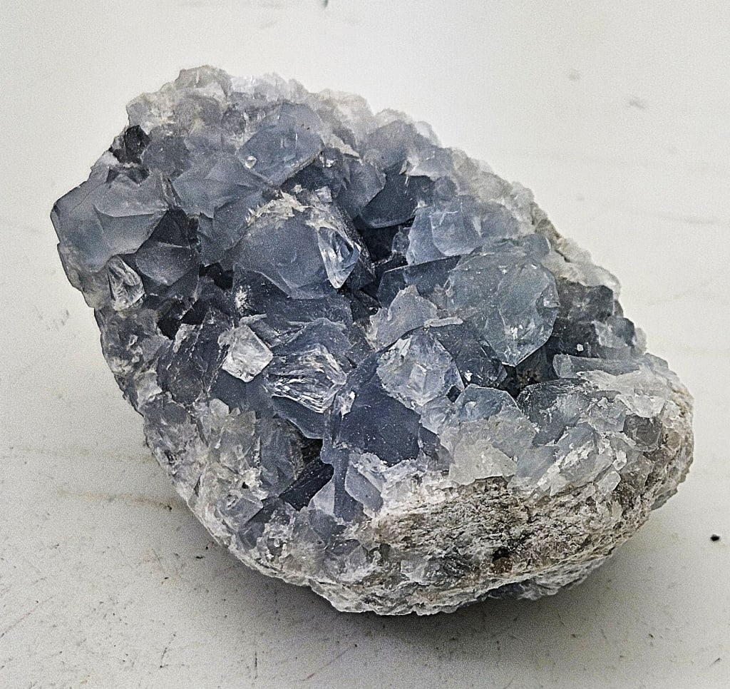 Natural Celestite Geode Cluster: Item is the exact item in the image - Please review all terms and conditions prior to placing any bids - Bidder is responsible for all value grade dtermination - All sales final and any bid is an agre