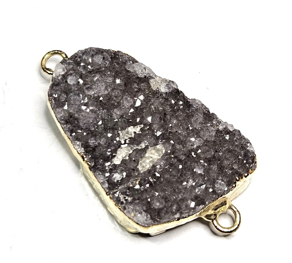 Natural Druzy Gold Plated Pendant: Item is the exact item in the image- Bidder is responsible for all value and grade dtermination - Please review all terms and conditions prior to placing any bids-
