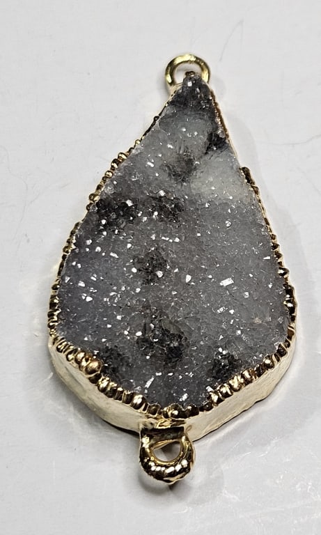 Druzy Cluster in Gold Plated Pendant: Item is the exact item in the image- Bidder is responsible for all value and grade dtermination - Please review all terms and conditions prior to placing any bids-
