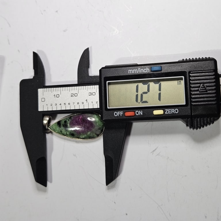 Large Sterling Ruby & Zoisite Pendant - 3