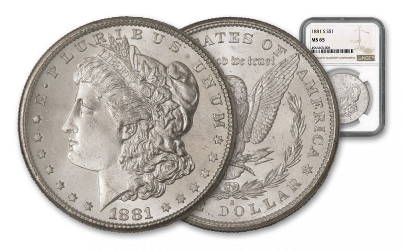 1881 S MS 65 NGC Morgan Silver Dollar: Items are as shown in image - grade and date are exact- Due to the fact that we have multiples of these items -Winning bidder may not receive exact serial numbers shown in 
