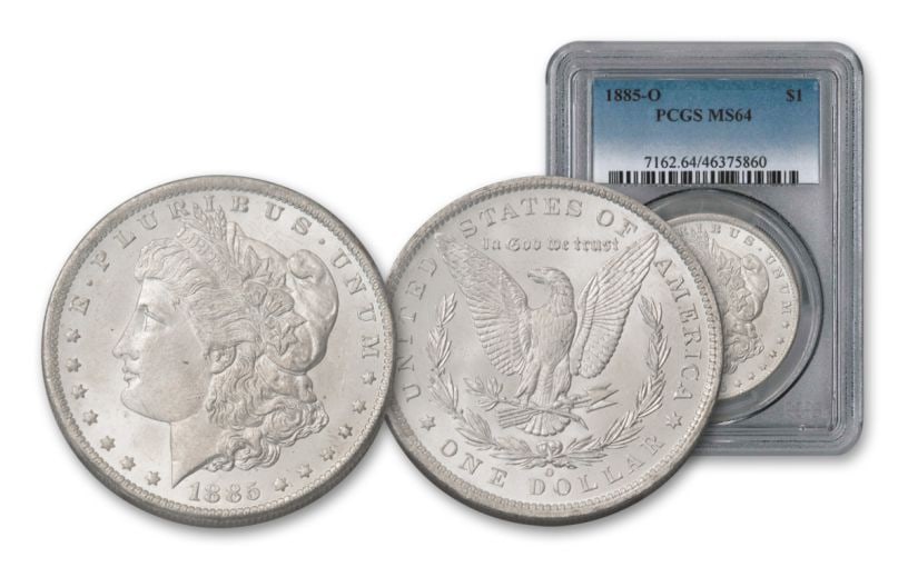 1885 O MS 64 PCGS Morgan Silver Dollar: Items are as shown in image - grade and date are exact- Due to the fact that we have multiples of these items -Winning bidder may not receive exact serial numbers shown in 