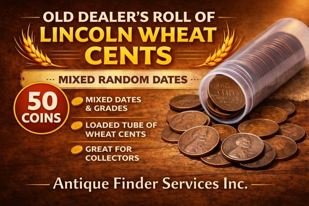 50 pcs. Lincoln Wheat Cents in Tube: Winning bidder will receive one roll of Lincoln Wheat Cents Various dates and mint marks -
