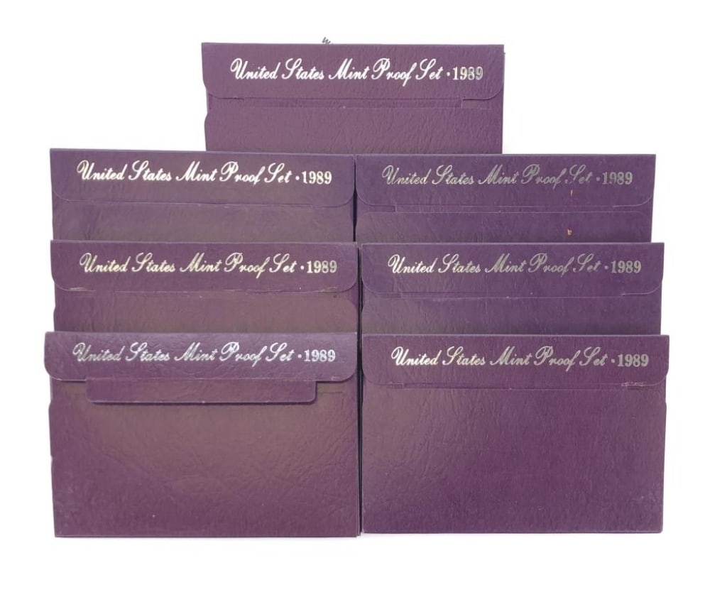 (7) 1989 US Mint Proof Sets: Items are as shown in the image and described in the title - Please note tht we have more than one of these items and the exact item in the image may not be the item you recieve. Winning bidder will