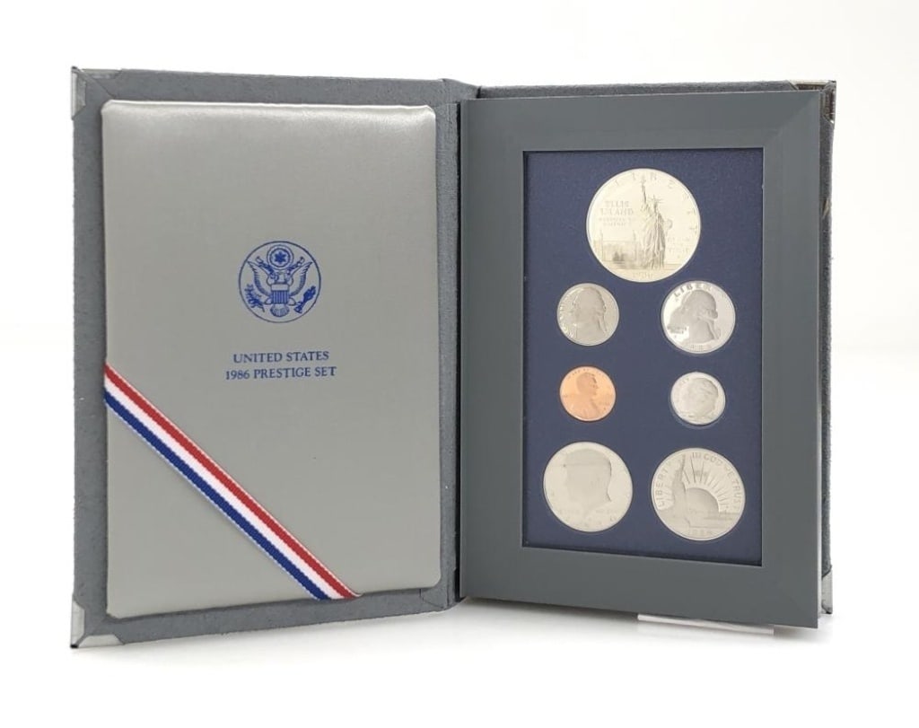 1986 Statue of Liberty Prestige Proof Set: Items will be as shown in the image- A mixed date and grade lot. Please review the entire terms and conditions prior to placing any bids-