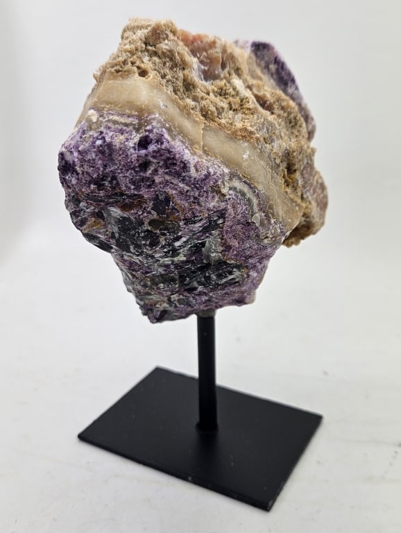 Rainbow Flourite Specimen on Stand: Item is the exact item in the image- Bidder is responsible for all value and grade determination- Please review all terms and conditions prior to placing any bids-