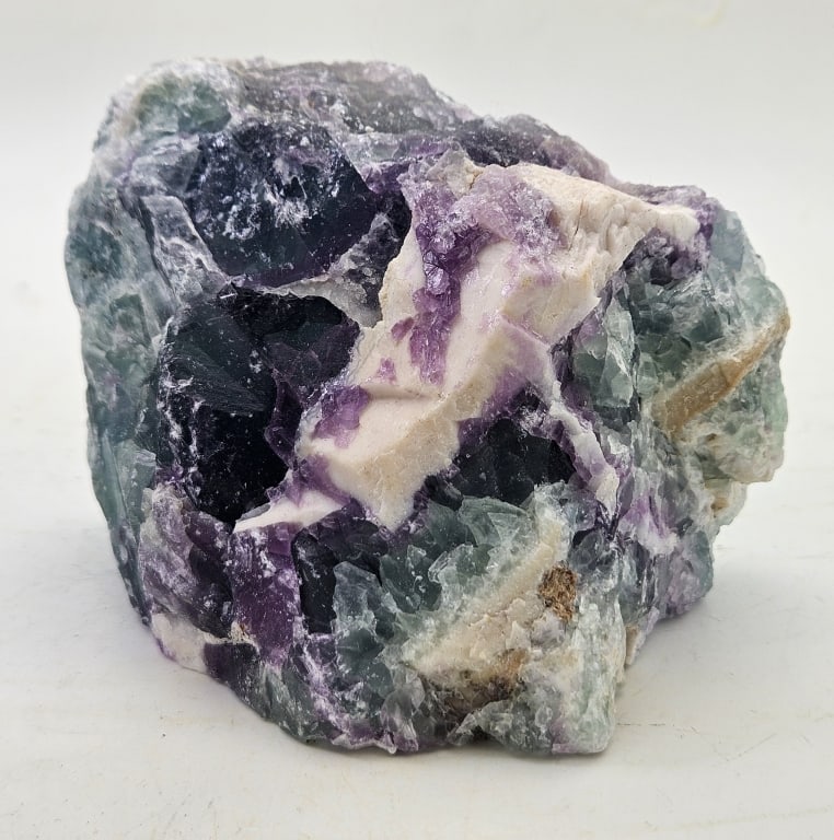 Exceptional Rainbow Flourite Stand Up Specimen: Item is the exact item in the image- Bidder is responsible for all value and grade determination- Please review all terms and conditions prior to placing any bids-