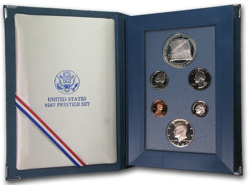 1987 US Constitution Prestige Proof Set: Items will be as shown in the image- A mixed date and grade lot. Please review the entire terms and conditions prior to placing any bids-