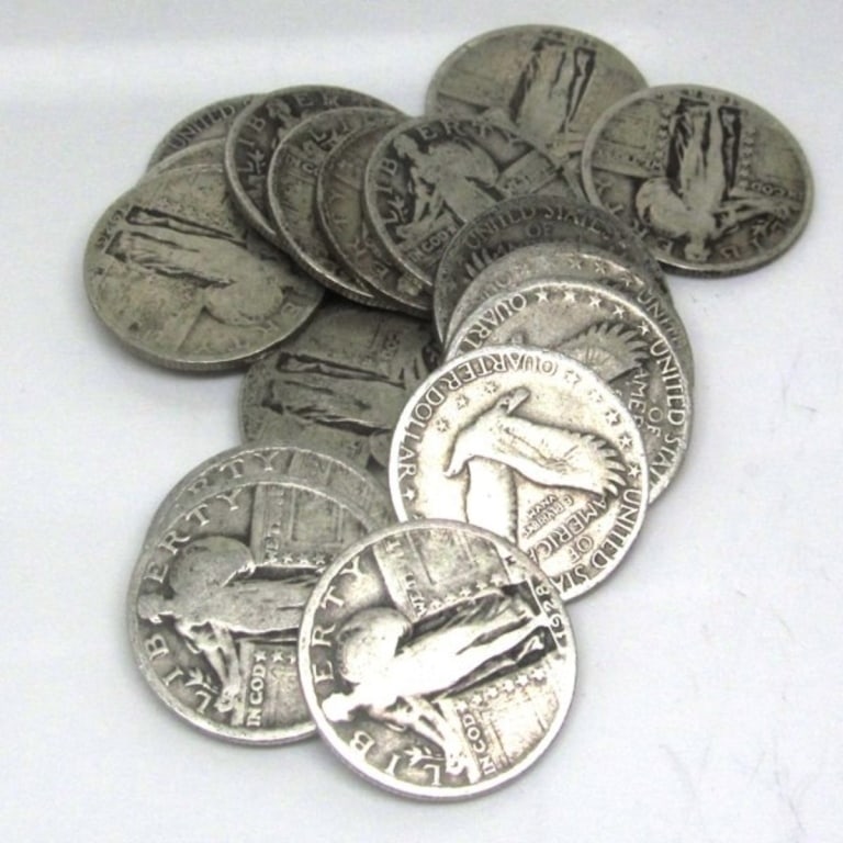 (20) Standing Liberty Quarters - Random Dates: Item is as shown in the image - Bidder is responsible for all grade and value determination - Please review the entire terms and conditions prior to placing any bids. All terms apply to each