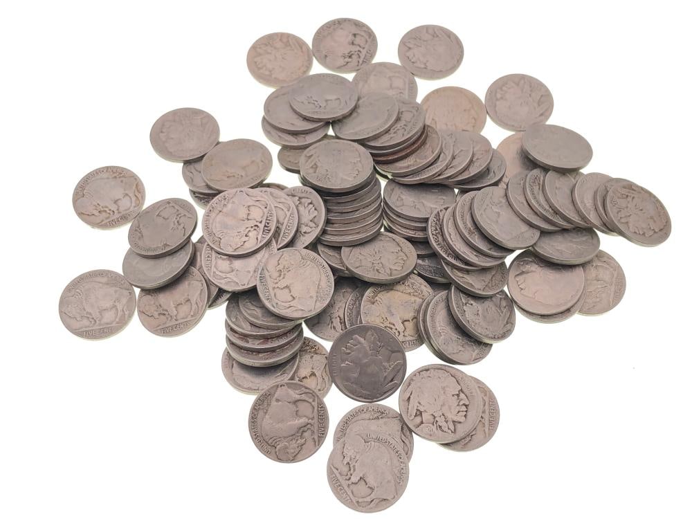 (60) Random Date Buffalo Nickels: Items are as shown in the image and described in the title - Please note tht we have more than one of these items and the exact item in the image may not be the item you recieve. Winning bidder will