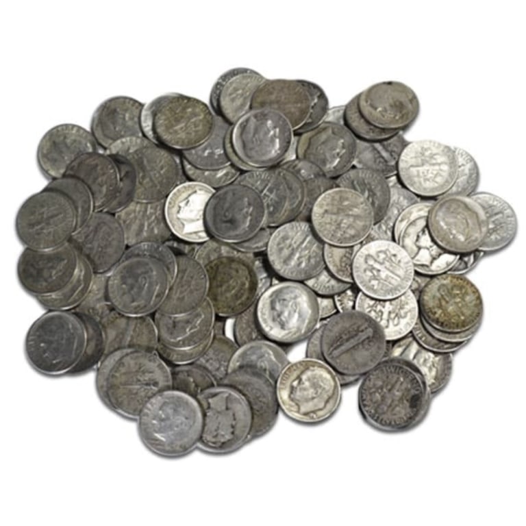 $5 Face Value Roosevelt Dimes- 50 pcs-90% Silver: All bids are a contract and an agreement to pay. Items are as shown in image.