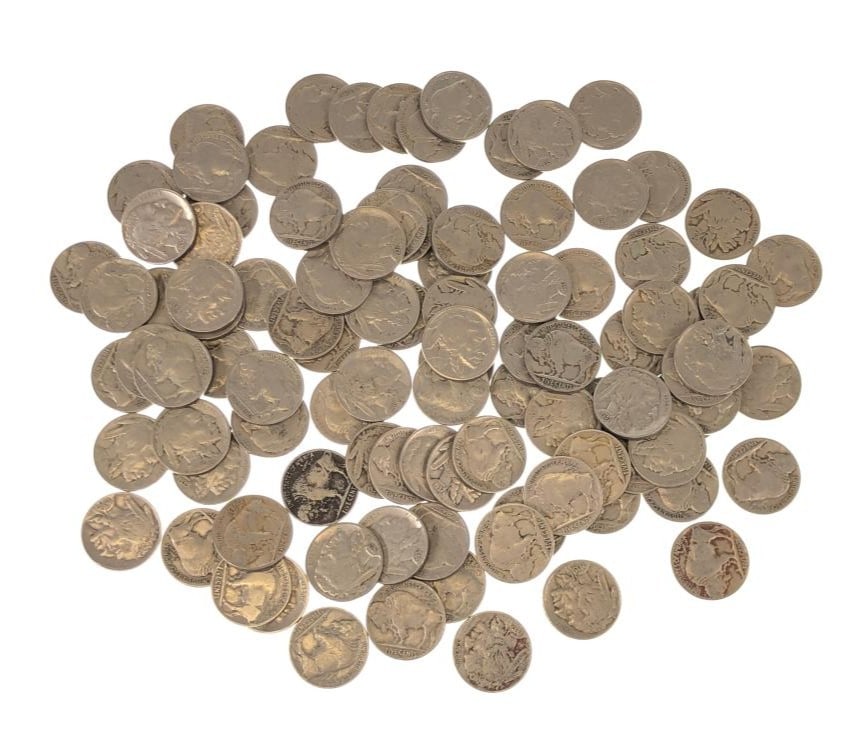 (50) Random Date and Grade Buffalo Nickels: Items are as shown in the image and described in the title - Please note that we have more than one of these items and the exact item in the image may not be the item you recieve. Winning bidder will