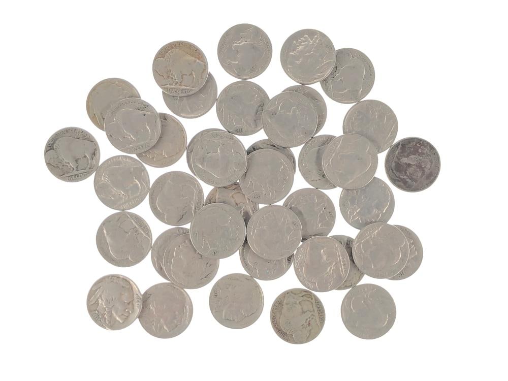 (40) Random Date/Grade Buffalo Nickels: Items are as shown in the image and described in the title - Please note tht we have more than one of these items and the exact item in the image may not be the item you recieve. Winning bidder will