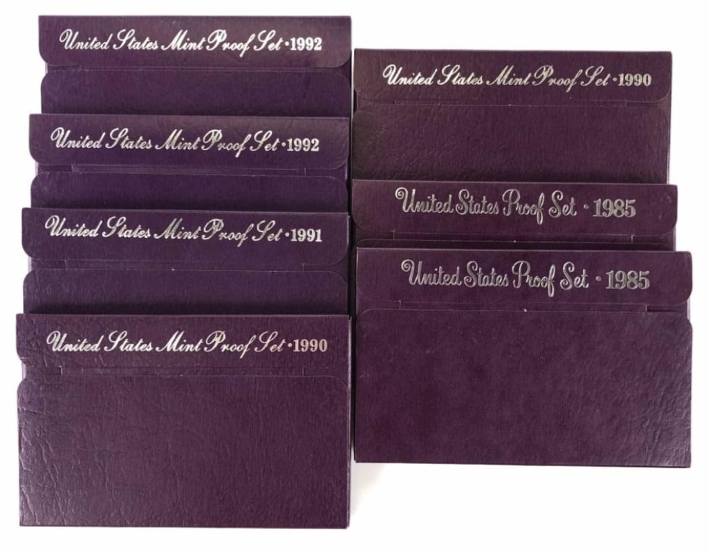 1992-92-91-90-85-85 US Mint Proof Sets: Items are as shown in the image and described in the title - Please note tht we have more than one of these items and the exact item in the image may not be the item you recieve. Winning bidder will