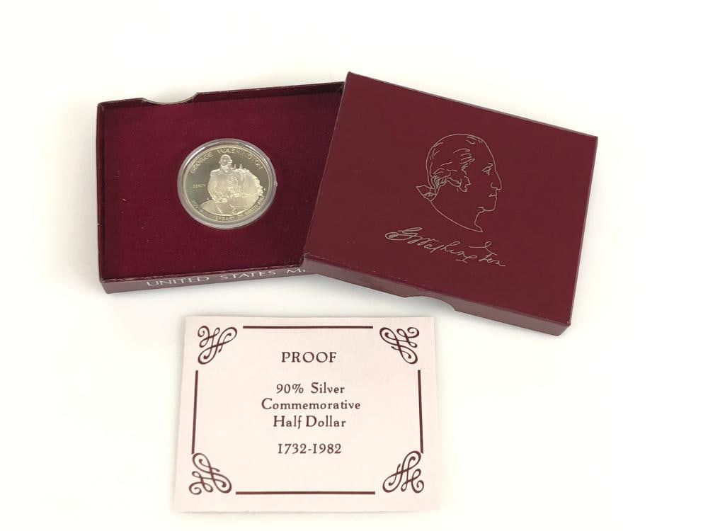 1982 Washington Half Dollar Proof Coin 90% Silver: Items are as shown in the image and described in the title - Please note tht we have more than one of these items and the exact item in the image may not be the item you recieve. Winning bidder will