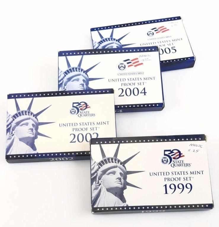 1999-2002-2004-2005 US Mint Proof Sets: Items are as shown in the image and described in the title - Please note tht we have more than one of these items and the exact item in the image may not be the item you recieve. Winning bidder