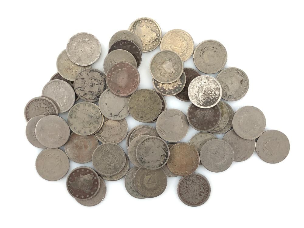 (65) Random Date/Grade Liberty V Nickels: Items are as shown in the image and described in the title - Please note tht we have more than one of these items and the exact item in the image may not be the item you recieve. Winning bidder
