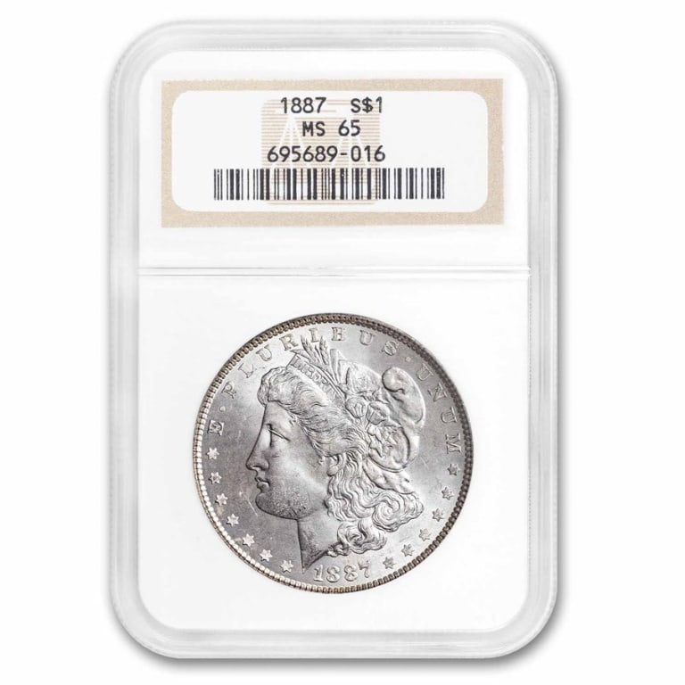 1887 MS 65 NGC Morgan Silver Dollar: Items are as shown in image - grade and date are exact- Due to the fact that we have multiples of these items -Winning bidder may not receive exact serial numbers shown