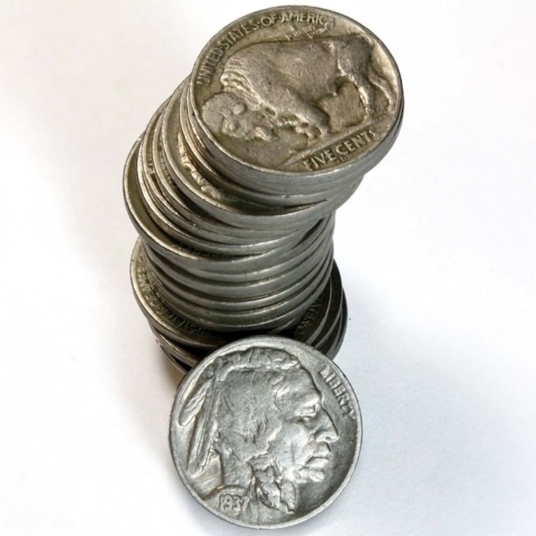 (40) Random Date and Grade Buffalo Nickels: Winning bidder will receive 40 random date and grade buffalo nickels - Image shows type of coins winning bidder will receive -