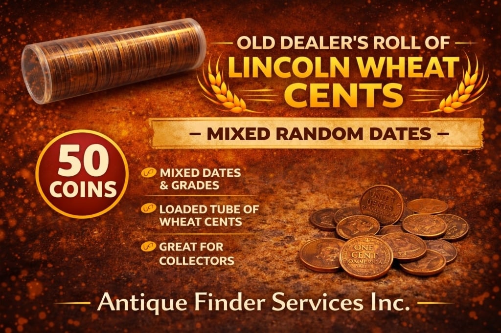 Lincoln Wheat Cents in Tube-50pcs: Winning bidder will receive one roll of Lincoln Wheat Cents Various dates and mint marks -