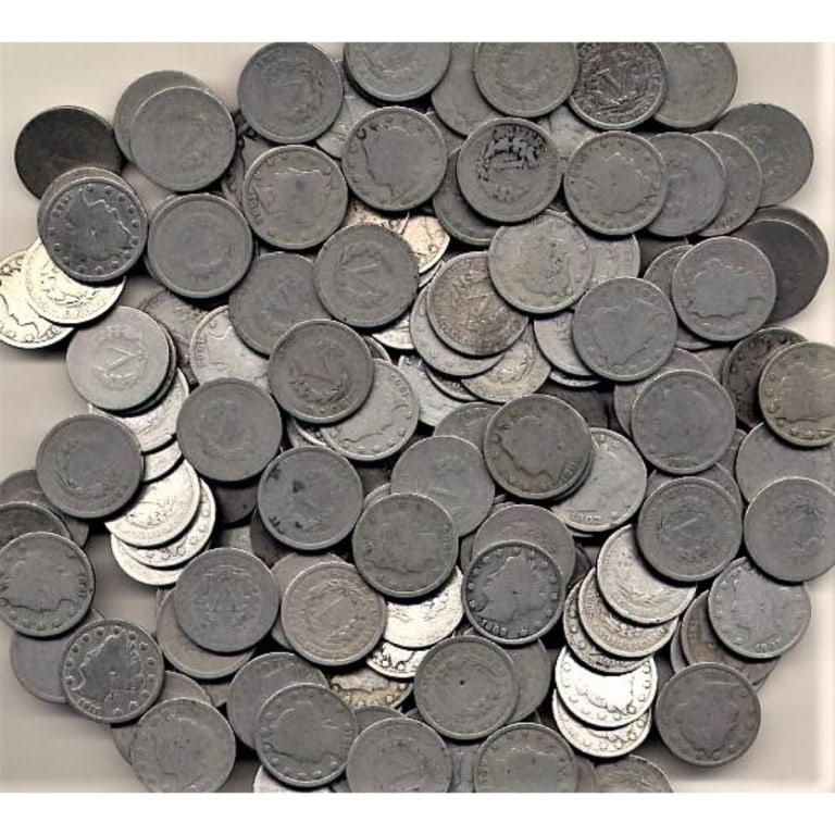 (100) V Nickels - Random Dates -: All bids are a contract and an agreement to pay. Items are as shown in image.