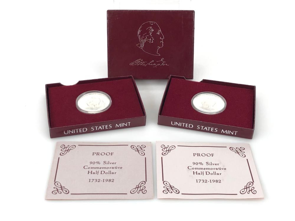 (2) 1982 Washington Half Dollar Proof Coins: Items are as shown in the image and described in the title - Please note tht we have more than one of these items and the exact item in the image may not be the item you recieve. Winning bidder will