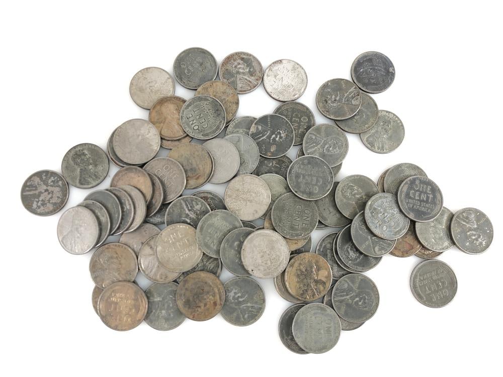 (55) Pcs. WWII Steel Cents - Emergency Issue Coins: Items are as shown in the image and described in the title - Please note tht we have more than one of these items and the exact item in the image may not be the item you recieve. Winning bidder will