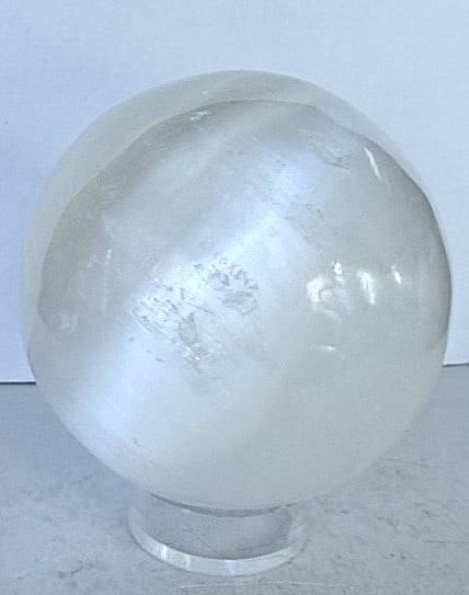 Natural Selenite Crystal Ball: STAND NOT INCLUDED - Item is the exact item in the image - Bidder is responsible for all value and grade determination - Please review all terms and conditions prior to placing any bids- All sales