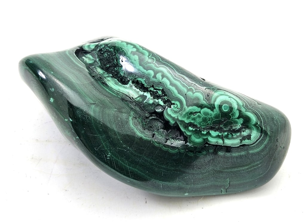 194.6 gram Natural Malachite Specimen: Item is the exact item in the image - Please review all terms and conditions prior to placing any bids - Bidder is responsible for all value grade dtermination - All sales final and any bid is an