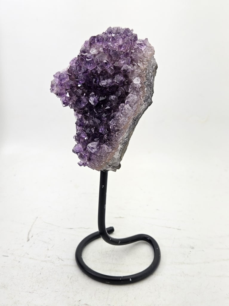 Fine Uruguay Amethyst Specimen on Stand: Item is the exact item in the image- Bidder is responsible for all value and grade dtermination - Please review all terms and conditions prior to placing any bids-