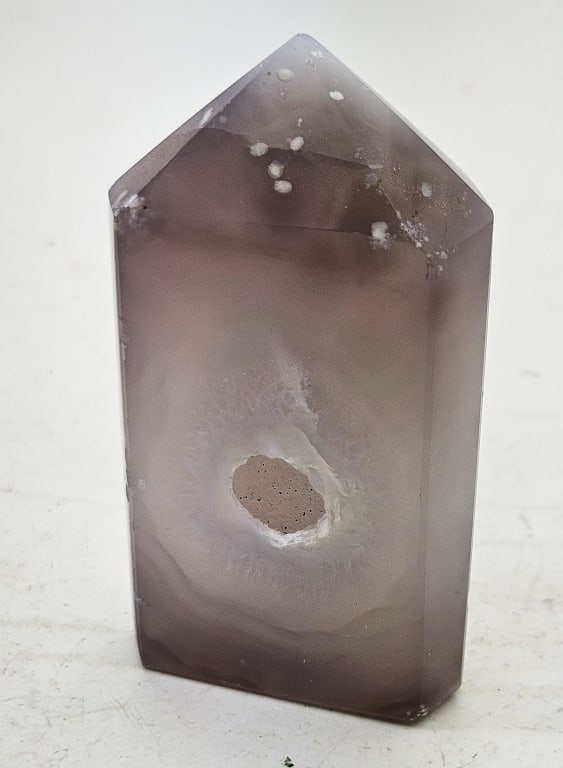 Brazilian Polished Point Geode Stand Up: Item is the exact item in the image- Bidder is responsible for all value and grade determination- Please review all terms and conditions prior to placing any bids-