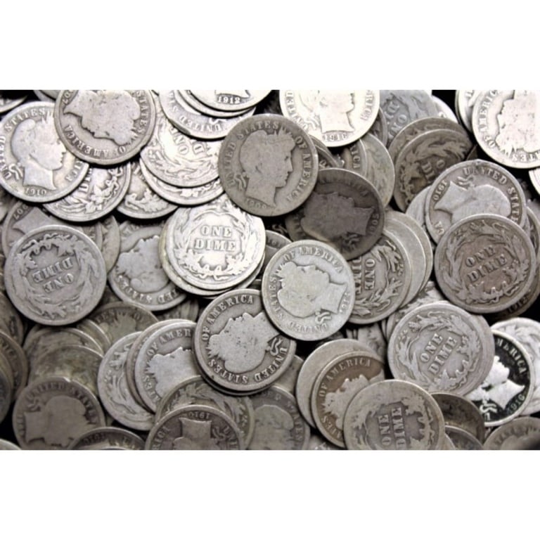 (50) Barber Dimes - 90% Silver Mixed Dates/Grades - 2