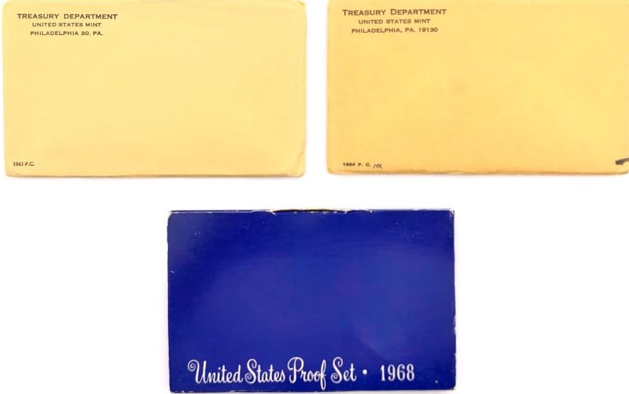 1961,1964 Silver and 1968 Proof Set Lot: Items are as shown in the image and described in the title - Please note tht we have more than one of these items and the exact item in the image may not be the item you recieve. Winning bidder will