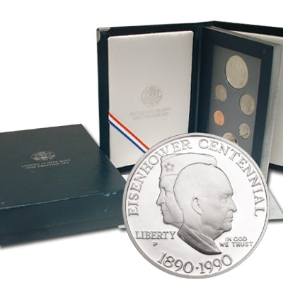 1990 IKE Prestige Proof Set: Item is as shown in the image - Bidder is responsible for all grade and value determination - Please review the entire terms and conditions prior to placing any bids. All terms apply to each