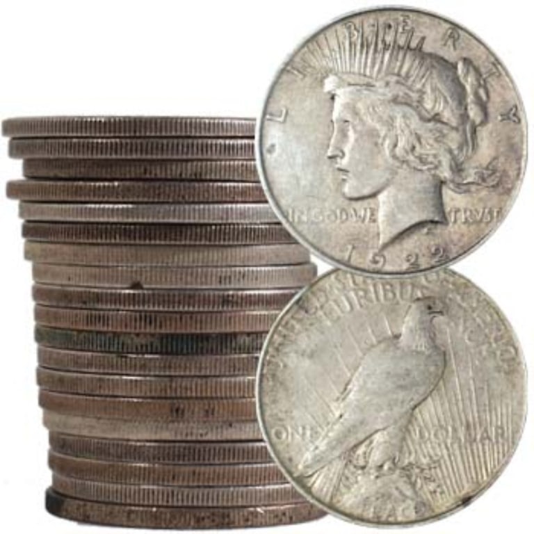 (20) Random Date/Grade Peace Silver Dollars: Item is as shown in the image - Bidder is responsible for all grade and value determination - Please review the entire terms and conditions prior to placing any bids. All terms apply to each