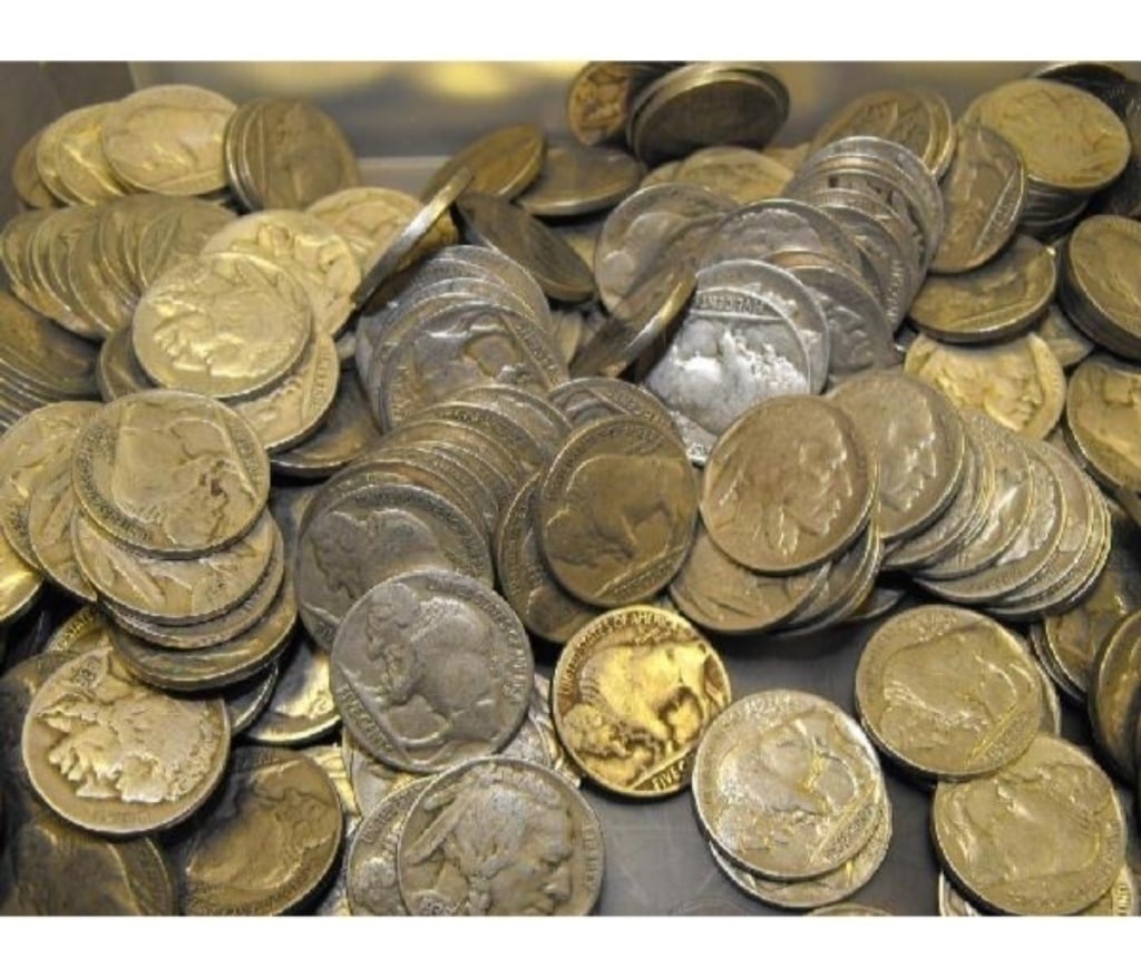 Lot of (100) Random Date Buffalo Nickels: Item is as shown in the image - Bidder is responsible for all grade and value determination - Please review the entire terms and conditions prior to placing any bids. All terms apply to each