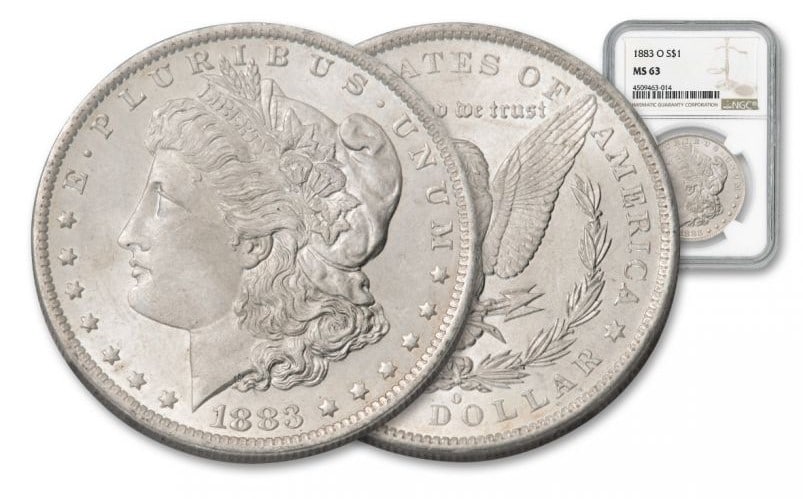 1883 o MS 63 NGC or PCGS Morgan Silver Dollar: Items are as shown in image - grade and date are exact- Due to the fact that we have multiples of these items -Winning bidder may not receive exact serial numbers shown