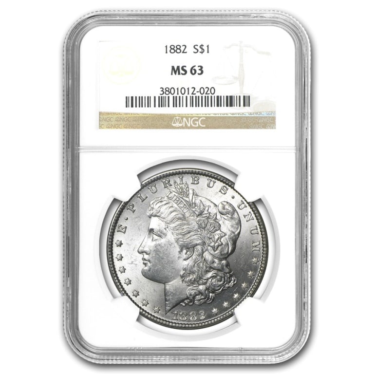 1882 P MS 63 NGC Morgan Silver Dollar: Items are as shown in image - grade and date are exact- Due to the fact that we have multiples of these items -Winning bidder may not receive exact serial numbers