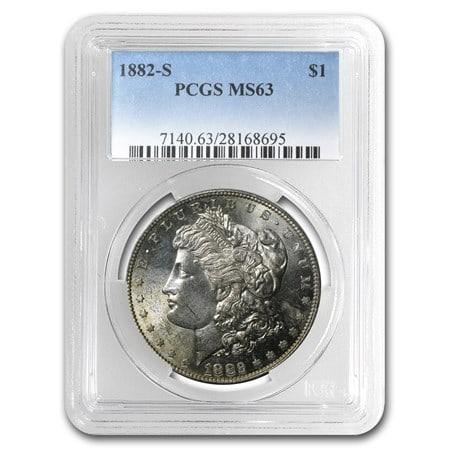 1882 s MS 63 PCGS Morgan Silver Dollar: Items are as shown in image - grade and date are exact- Due to the fact that we have multiples of these items -Winning bidder may not receive exact serial numbers
