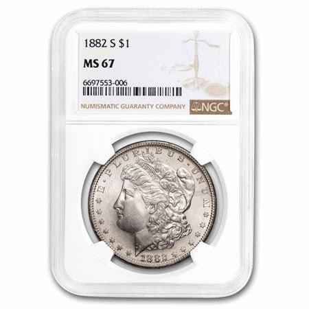 1882 s MS 67 NGC Morgan Silver Dollar: Items are as shown in image - grade and date are exact- Due to the fact that we have multiples of these items -Winning bidder may not receive exact serial numbers