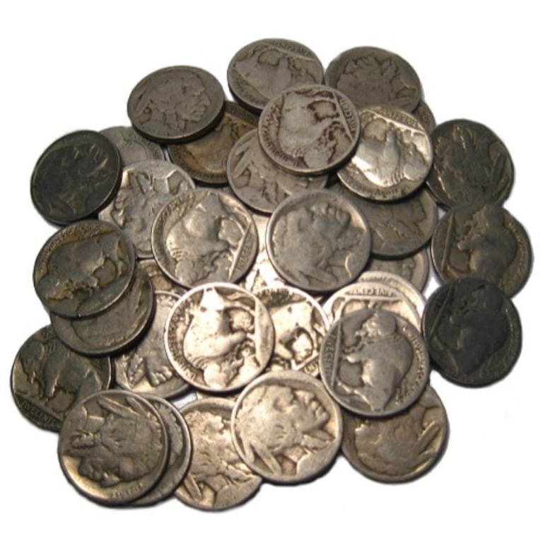 (40) Buffalo Nickels - Random Date and Grade: All bids are a contract and an agreement to pay. Items are as shown in image.