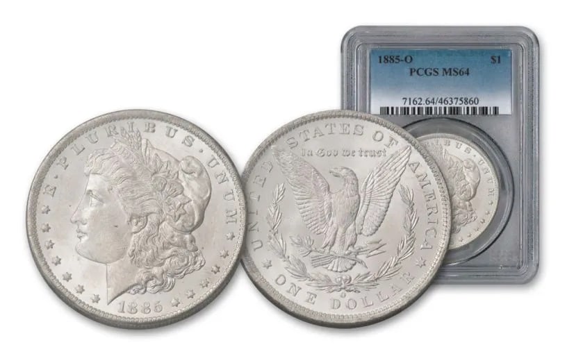 1885 O MS 64 PCGS Morgan Silver Dollar: Items are as shown in image - grade and date are exact- Due to the fact that we have multiples of these items -Winning bidder may not receive exact serial numbers shown
