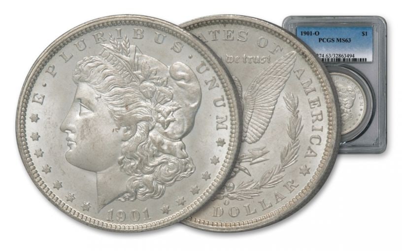 1901 O MS 63 PCGS Morgan Silver Dollar: Items are as shown in image - grade and date are exact- Due to the fact that we have multiples of these items -Winning bidder may not receive exact serial numbers